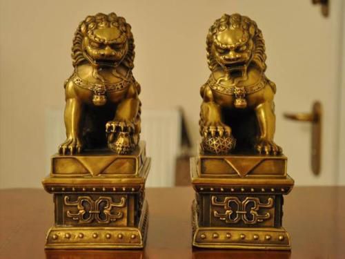 铜狮子雕塑 (2)